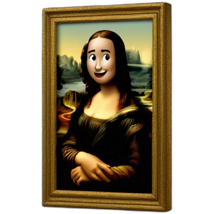 Mona Lisa with iPhone  emoji