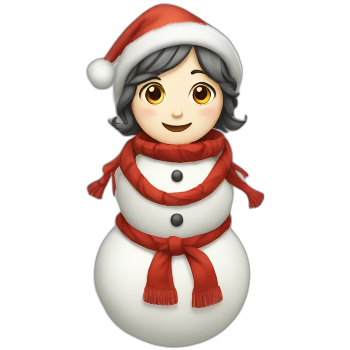 full body christmas-snowman-girl emoji