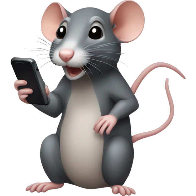 Rat on phone  emoji