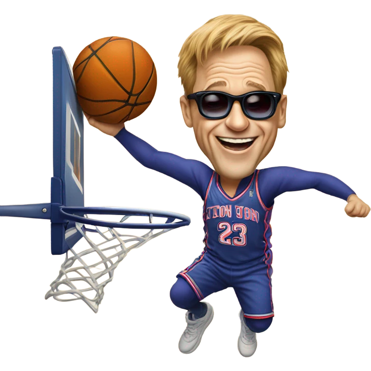 Elton John dunking a basketball emoji