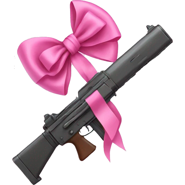 Pink bow with gun emoji