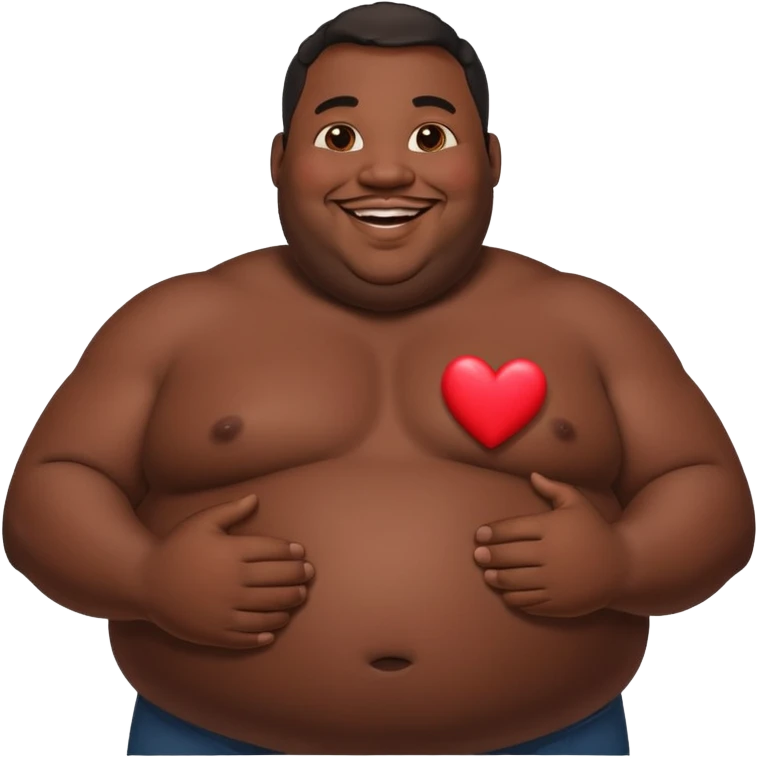 big black fat man with hearts emoji