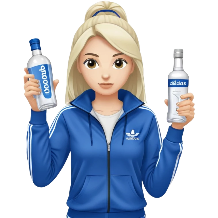 Russische frau mit alkohol und adidas anzug und Fäusten  emoji