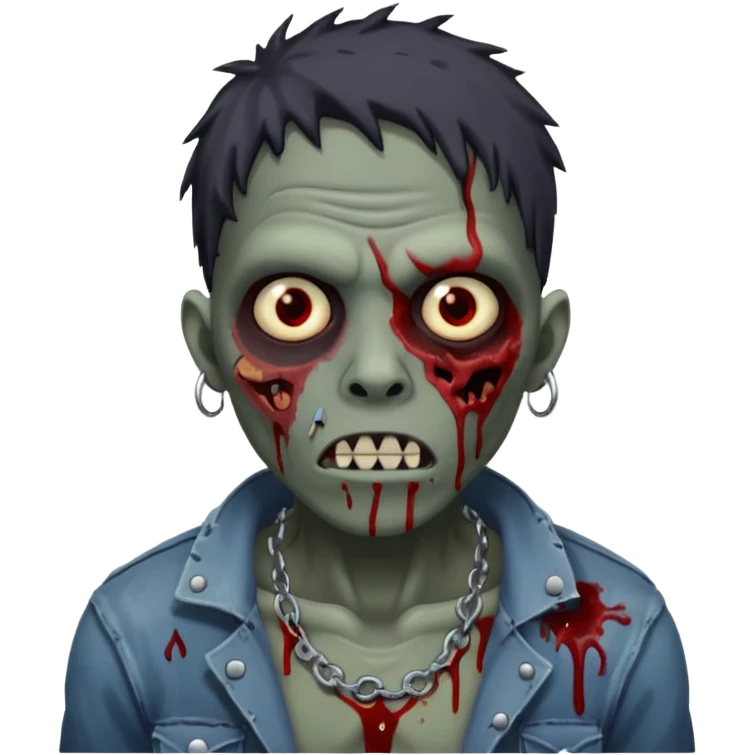Black zombie with piercings emoji