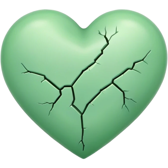 Light green heart with crack down the middle emoji