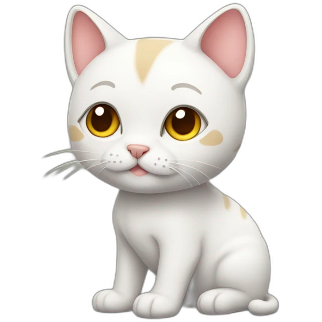 little head cat with tight body emoji