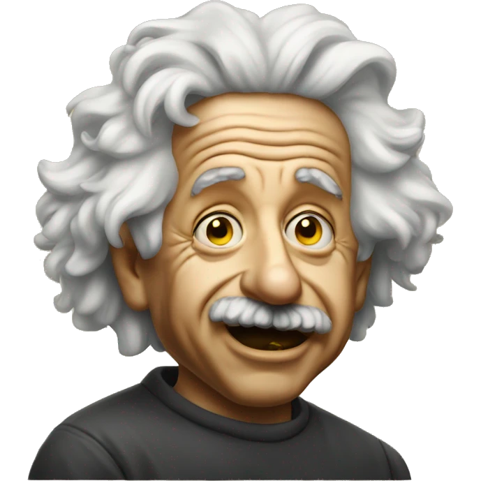 Albert Einstein rapper gold teeth emoji