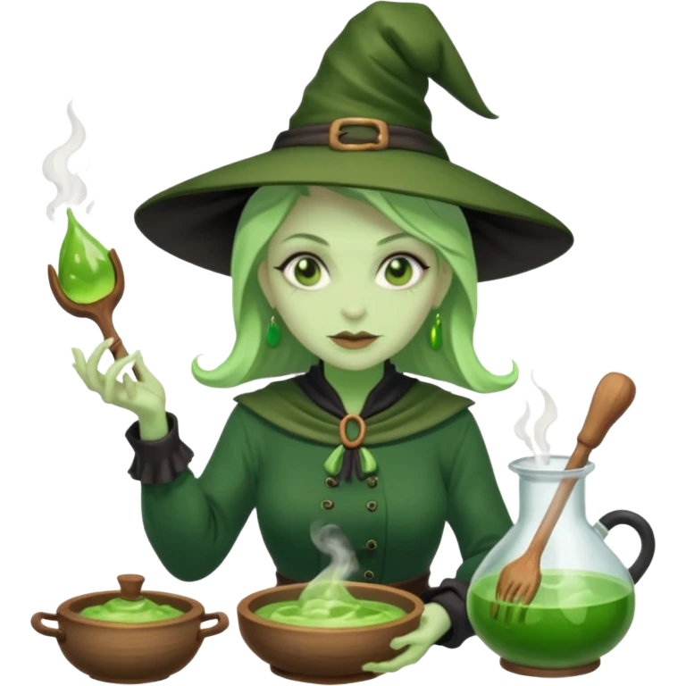 Soldado green witch cooking potion emoji