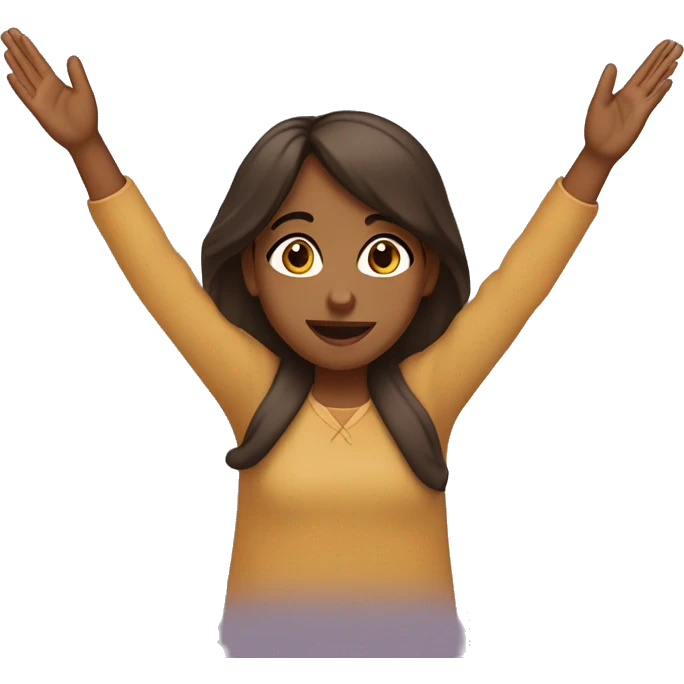 Brown girl raising her hands like she doesn’t care emoji