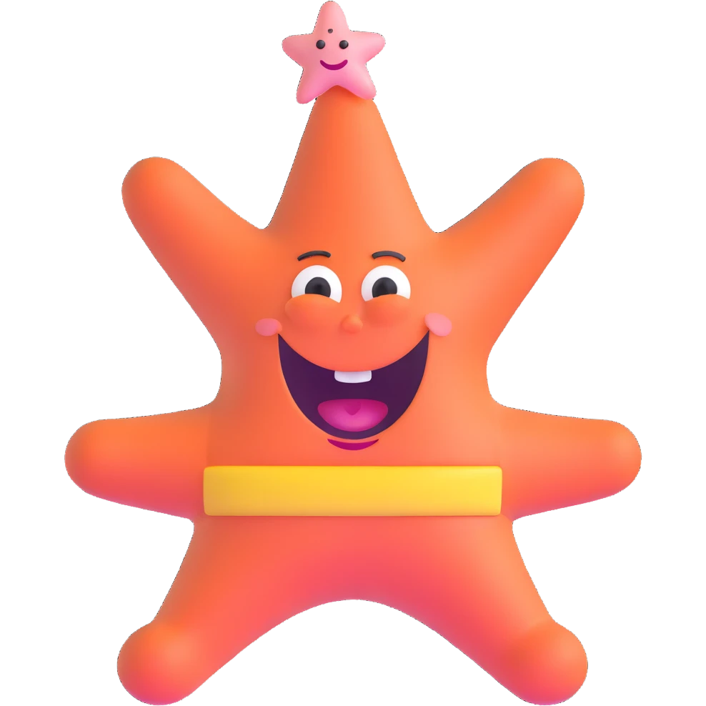 Patrick Star from SpongeBob, smiling emoji