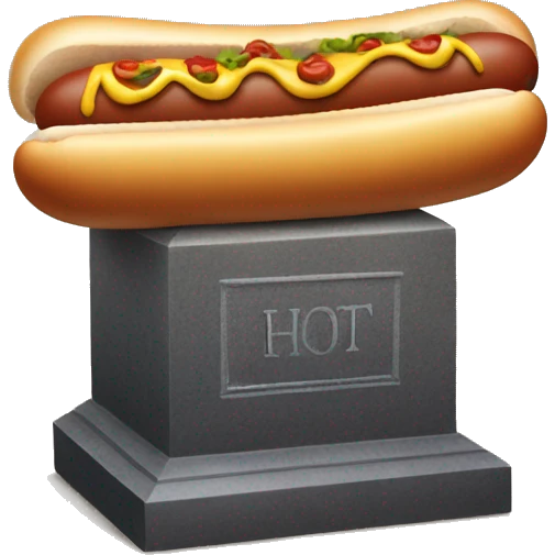 Hot dog dancing on a grave emoji