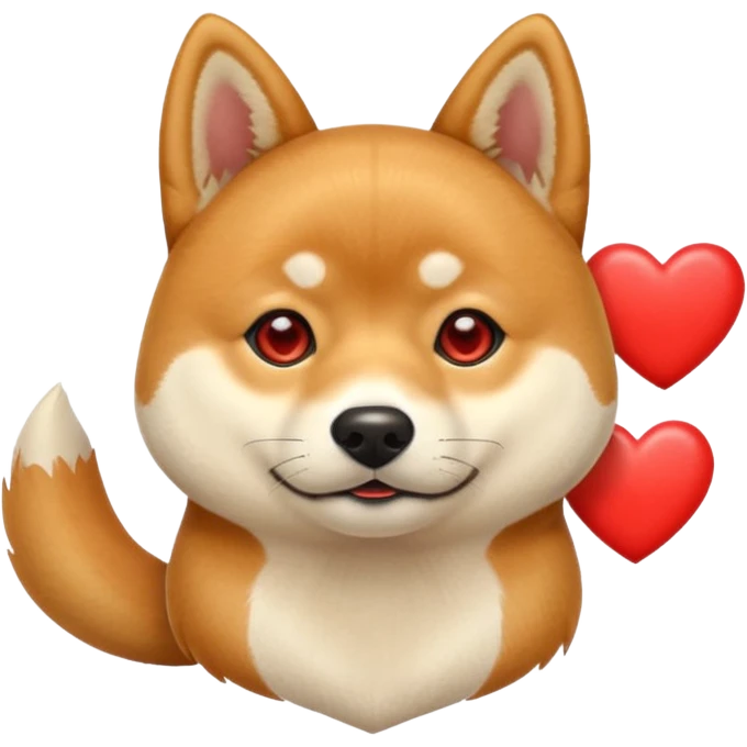 Shiba Jasper five red hearts emoji