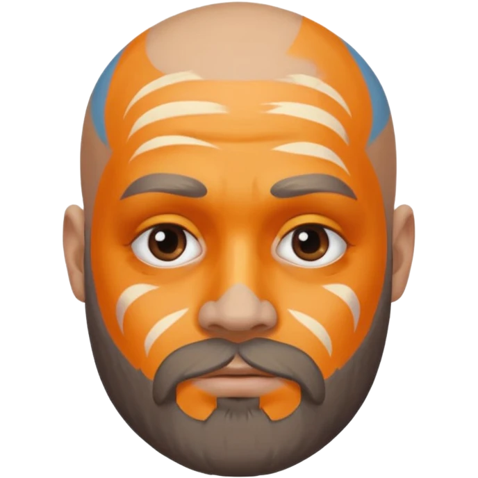 bald bearded man with face paint emoji