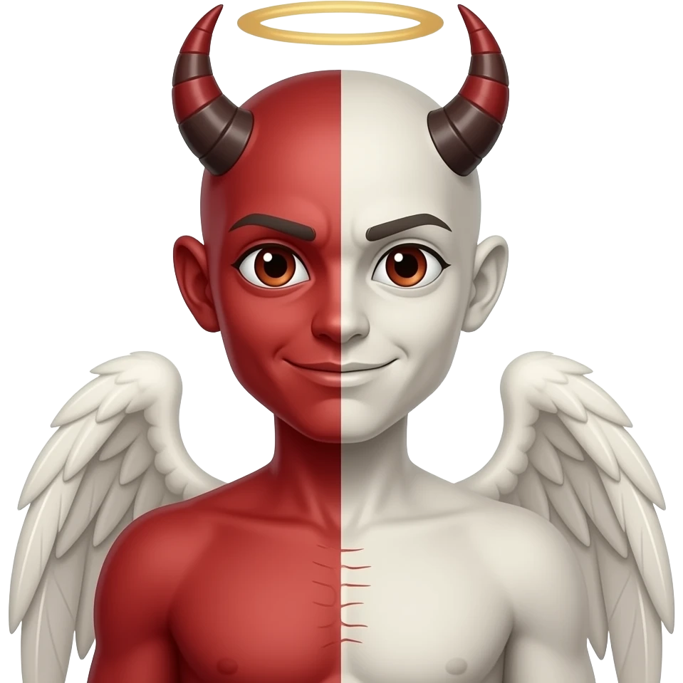 Half 😈half😇 not human emoji