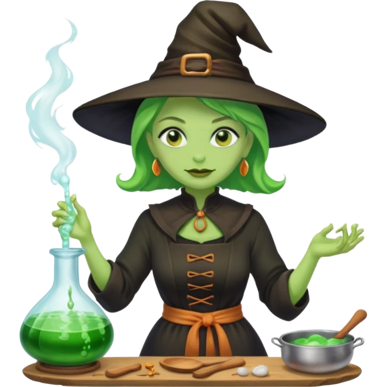 green witch cooking potion emoji