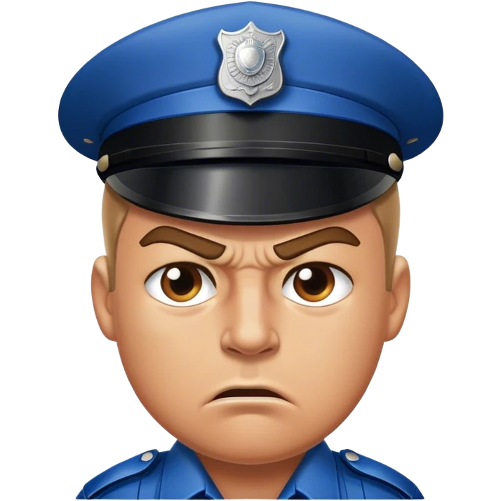 White angry police man emoji