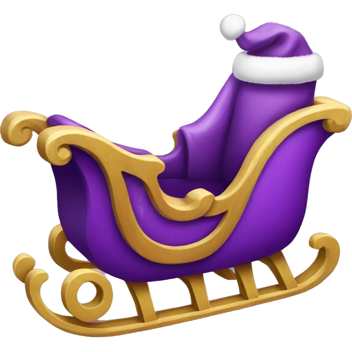 Purple Christmas sleigh emoji