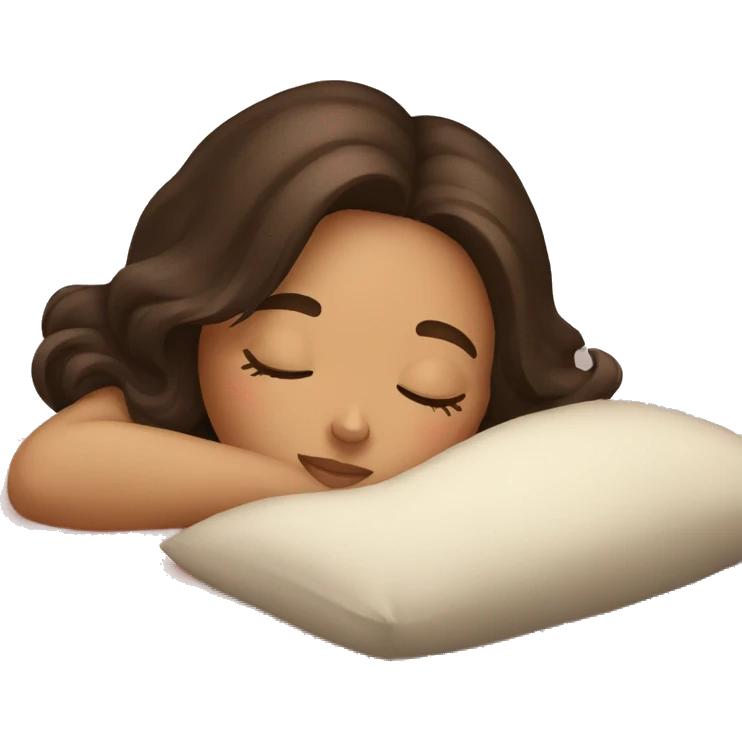 Brunette girl sleeping emoji