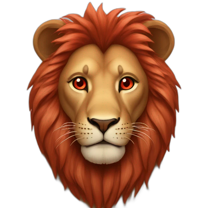 Lion red hearts in eyes  emoji