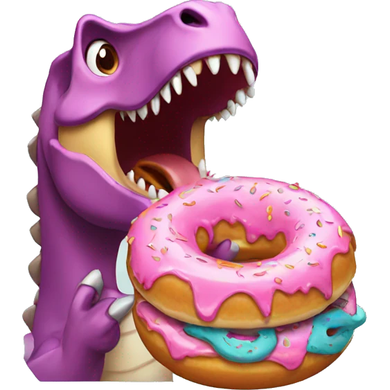 DINOSAUR EAT DONUT emoji