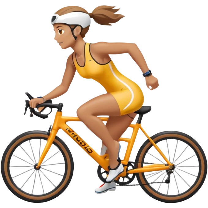 Femme qui fait du triathlon (natation vélo et course à pied) emoji