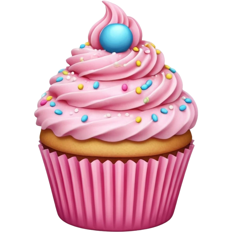 Cupcake with pink icing emoji