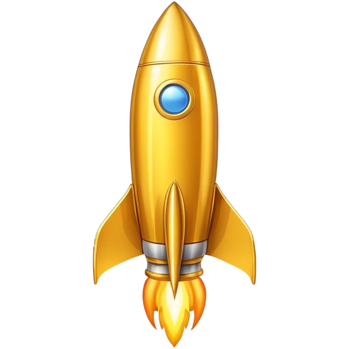 rocket emoji. all golden emoji