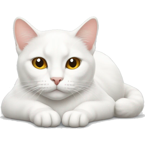 White cat laying down emoji
