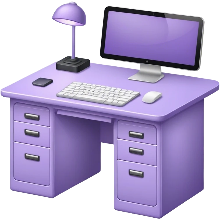 Lavender colored desk with nothing on it  emoji