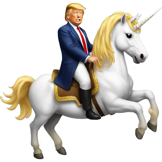 trump on unicorn emoji