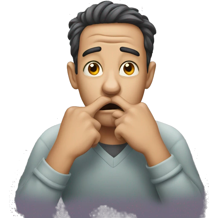 a nervous man biting his nails  emoji