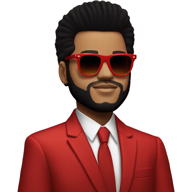 The weeknd in red suit with sunglasses  emoji