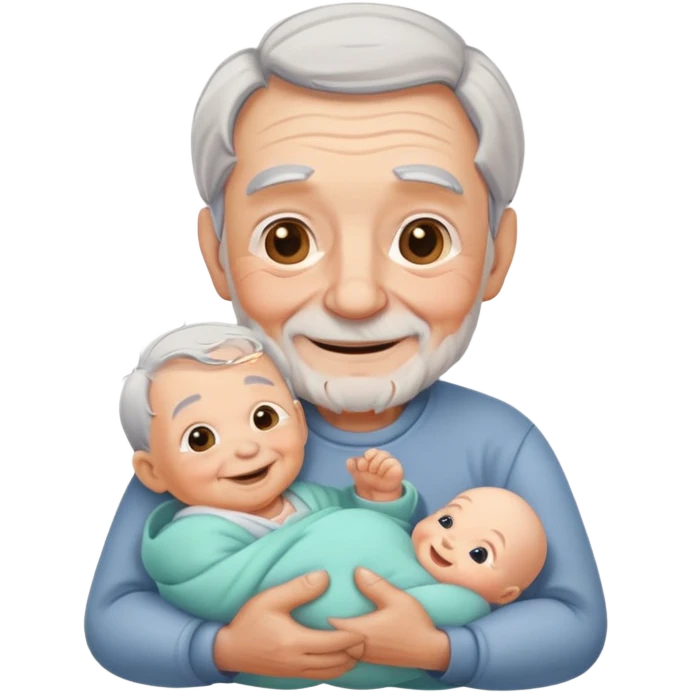Old man with a baby emoji