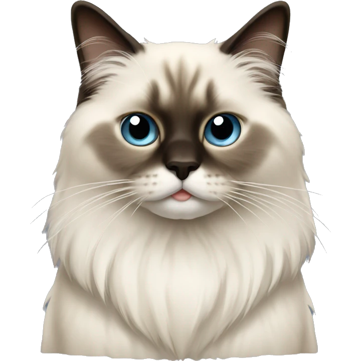 Long fur birman cat full emoji
