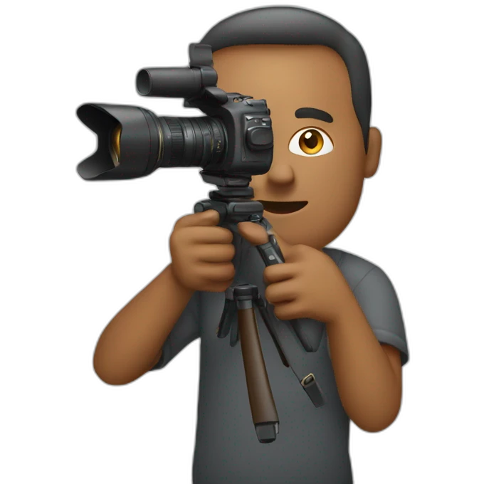 Man shooting with camera emoji
