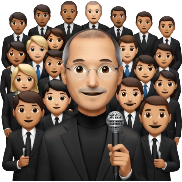 create a founder mode emoji like steve jobs having a 100 executive retreat

 emoji