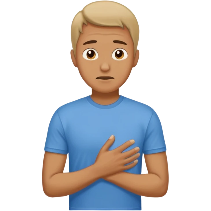 Man wearing a t-shirt and feeling cold emoji