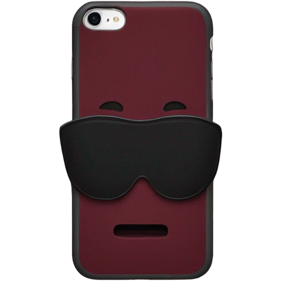 black iPhone with burgundy case emoji
