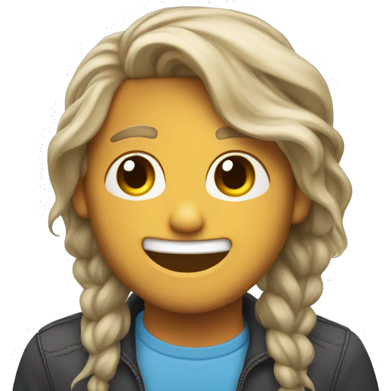Tucking hair behind ear, smirking  emoji