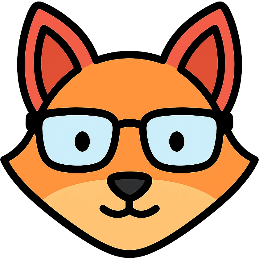 fox wearing glasses emoji