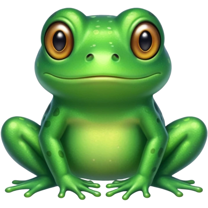 Glitter Green Frog cute emoji