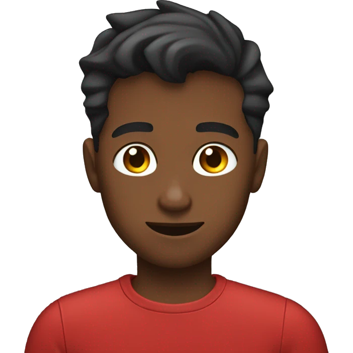 young man in red shirt as Batman  emoji