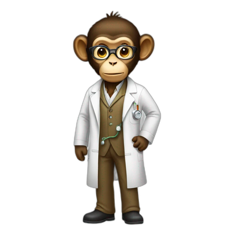monkey scientist full body emoji