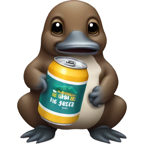 platypus holding a beer can emoji