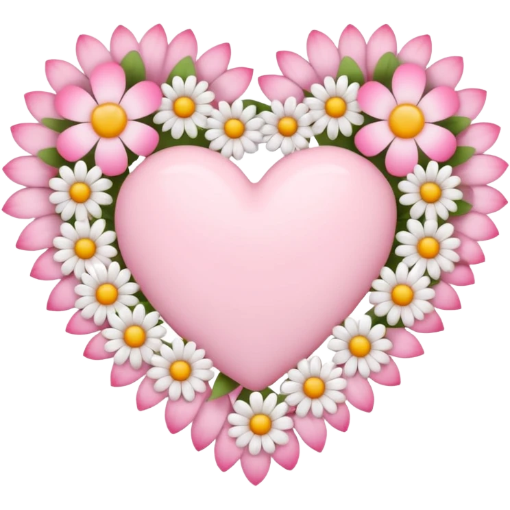Emoji white heart with pink flowers emoji