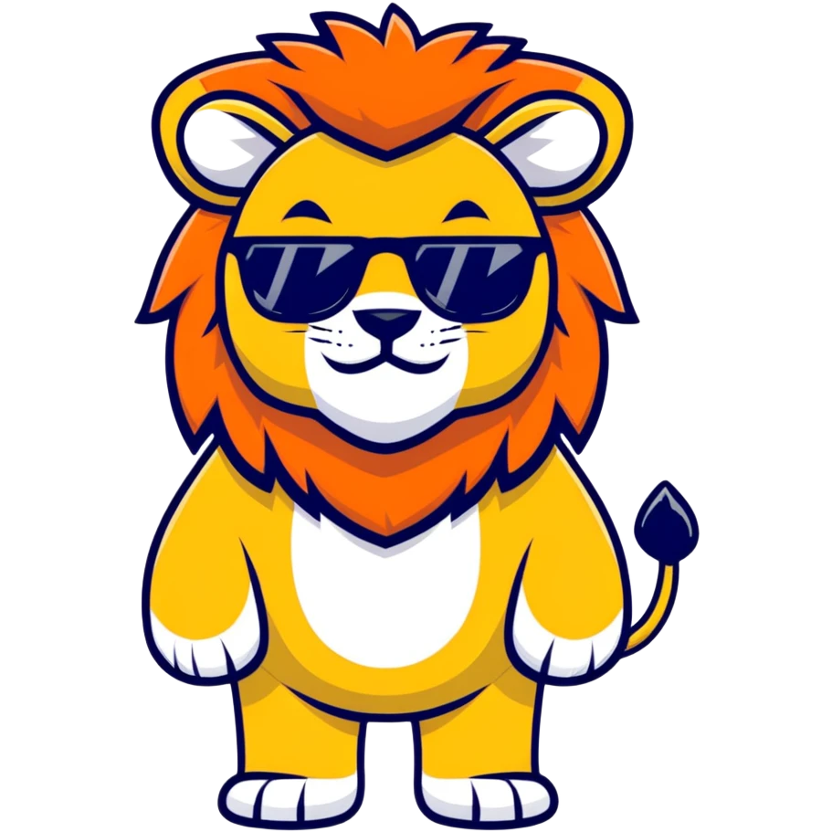 cool lion with sunglasses emoji