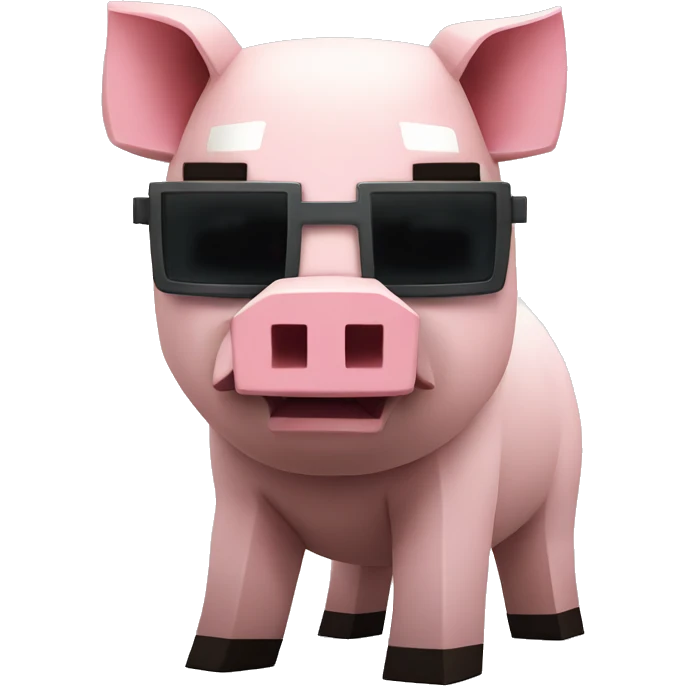 a minecraft pig with sunglasses on emoji