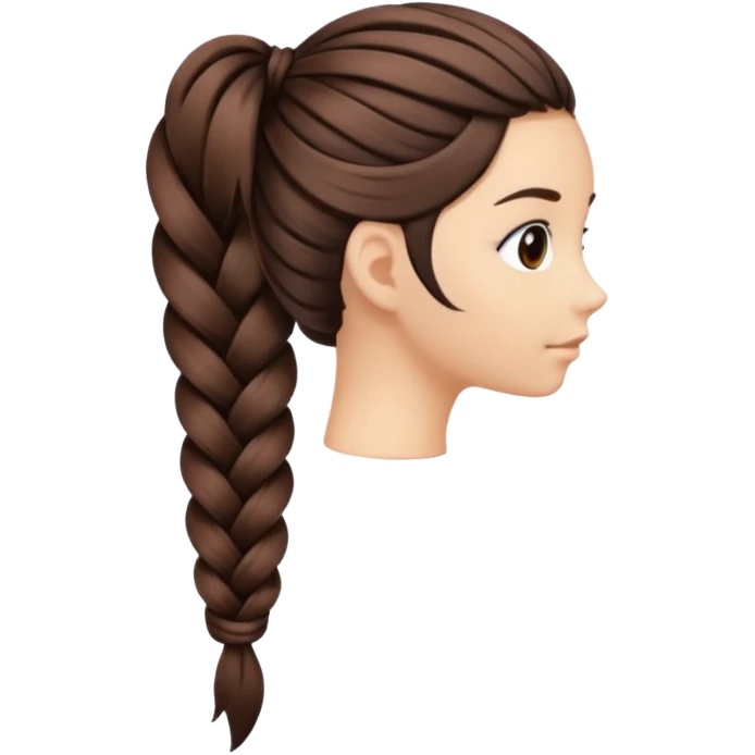 just hair braided hair tail emoji