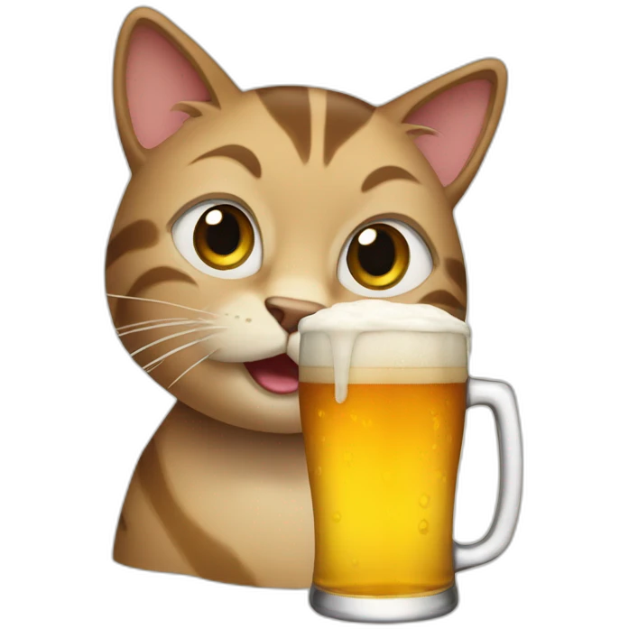 Cat-drink-beer emoji