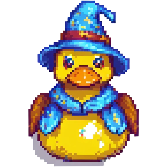 rubber duck with wizard hat emoji